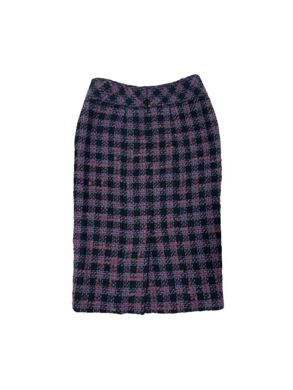 Chanel CC Logo Button Tweed Skirt 36